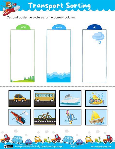 Engaging Transportation Worksheets For Preschoolers Fun Learning