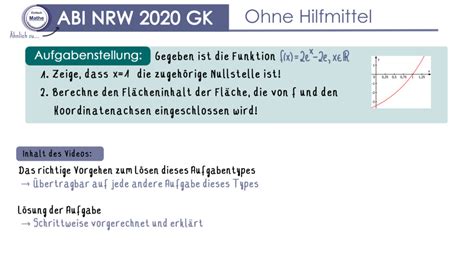 Video Mathe ABI GK 2020 Hilfsmittelfrei Teil 2