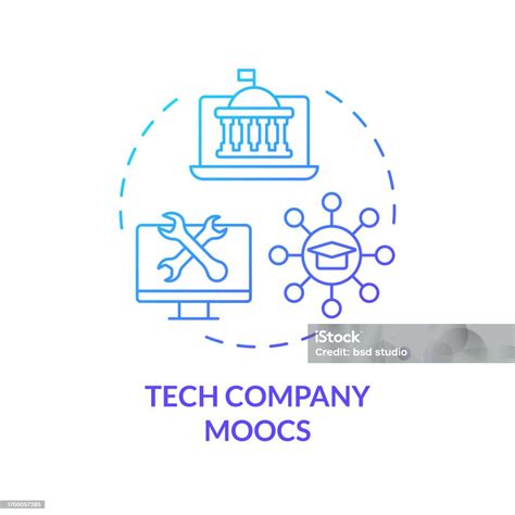 Gradient Thin Linear Icon Tech Company Moocs Concept Stock Illustration Download Image Now