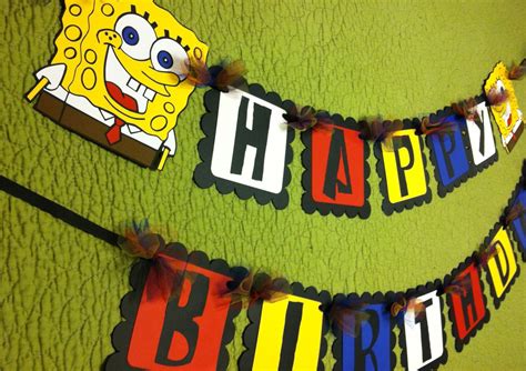 Spongebob Inspired Happy Birthday Banner