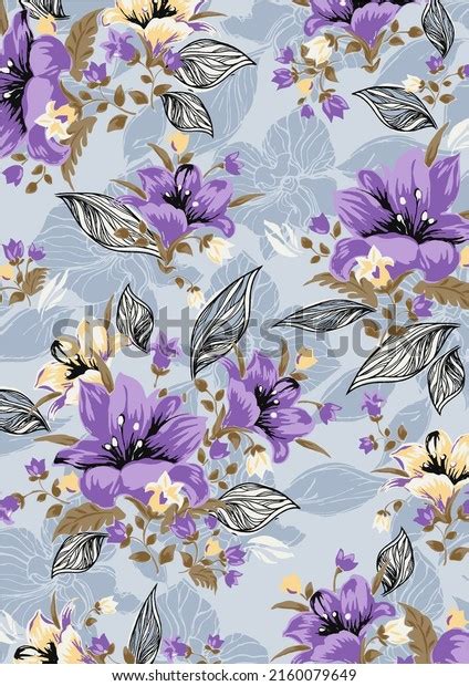 Floral Colorful Fabric Patterns Combined Motifs Stok İllüstrasyon 2160079649 Shutterstock