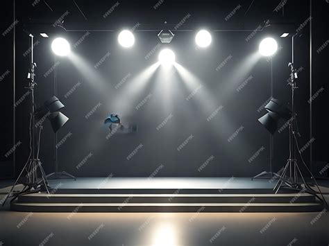 Premium AI Image | Realistic Empty stage with lighting equipment on a