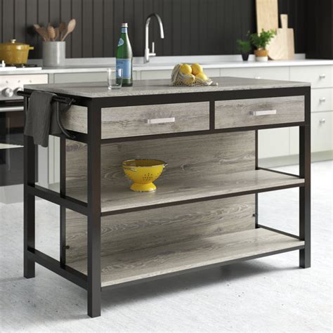 Wade Logan Barteld Wood Kitchen Island Set Reviews Wayfair