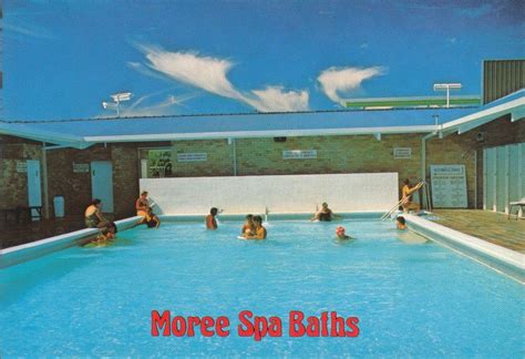 Swimming: Pool postcard: Moree Spa Baths