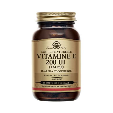 Vitamine E 200 UI Solgar Stress oxydatif 50 capsules végétales