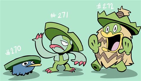 Lotad, Lombre, Ludicolo by RoastedStix on DeviantArt