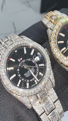 Full Iced Out Moissanite Diamond Watch Black Dial Watch Hip Hop Watch