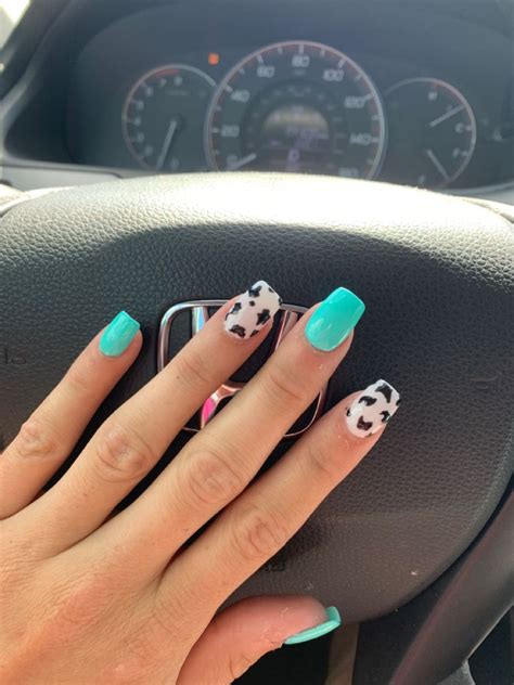 Pin By Payton Sturm On Desserts Cow Nails Country Acrylic Nails