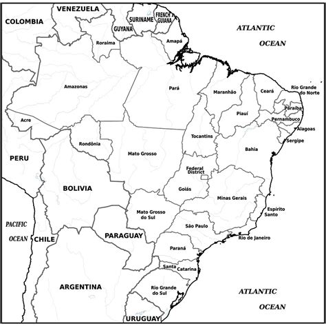 Desenhos De Mapa Do Brasil Para Colorir E Imprimir ColorirOnline