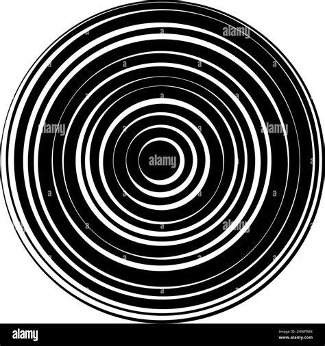 Concentric Radial Radiating Circles Rings Stock Vector