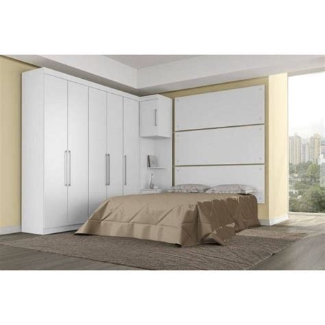 Jogo De Quarto Casal Modulado Modena Cp Branco Dem Bile