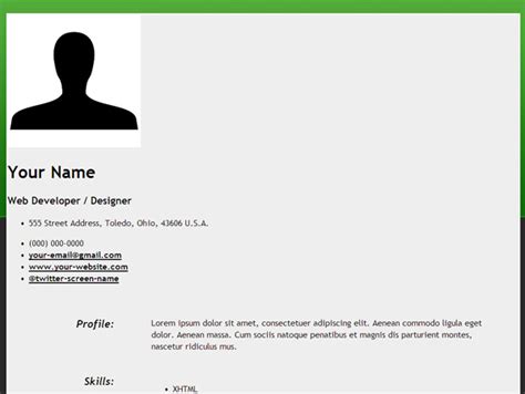 How To Create Resume Html ~ ANJINHO-B