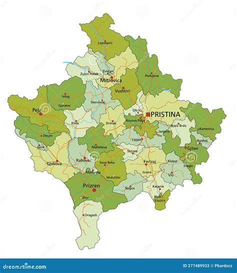 Political Map Of Kosovo Isolated On Transparent Background Cartoon