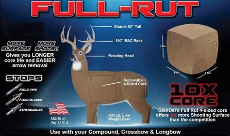 Glendel Full Rut Buck 3d Archery Target With Replaceable Insert