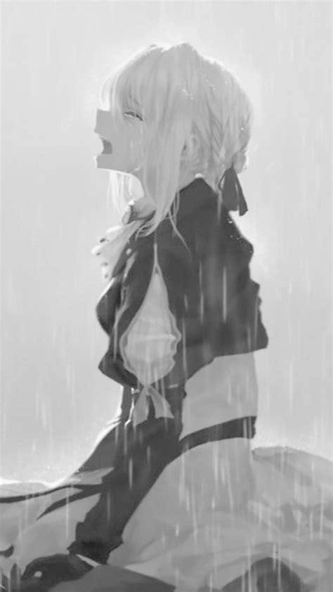 Download Depressed Anime Girl Crying In Rain Wallpaper | Wallpapers.com