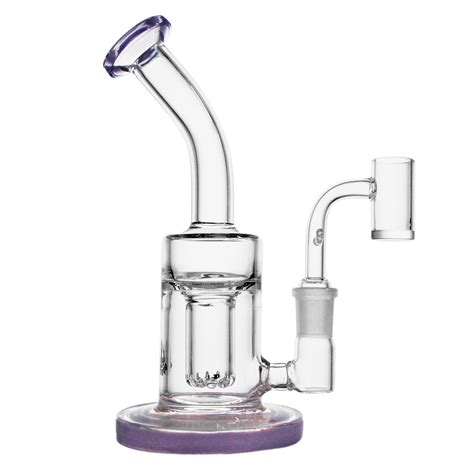 Hydros Milky Purple Inset Percolator Dab Rig - 8" Bongs | GoSensi