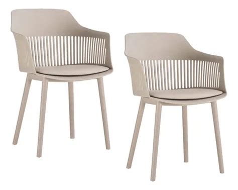 Kit Cadeiras Jantar Marcela Nude Polipropileno Frete grátis