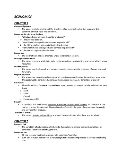 Eco Reviewer Economic Economics Chapter Command Process The Use