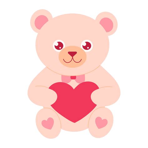 teddy bear with heart for Valentine's Day 38056886 Vector Art at Vecteezy