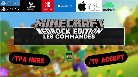 COMMENT FAIRE TPA HERE TP ACCEPT DANS MINECRAFT BEDROCK PS4 PS5