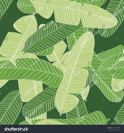 Banana Leaf Pattern Seamless Vector Background Stock Vector