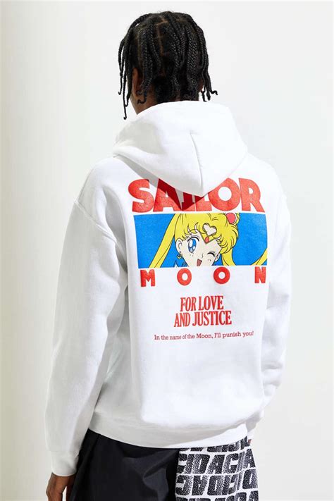 Urban Outfitters Cotton Sailor Moon Puff Print Hoodie Sweatshirt In White For Men Lyst