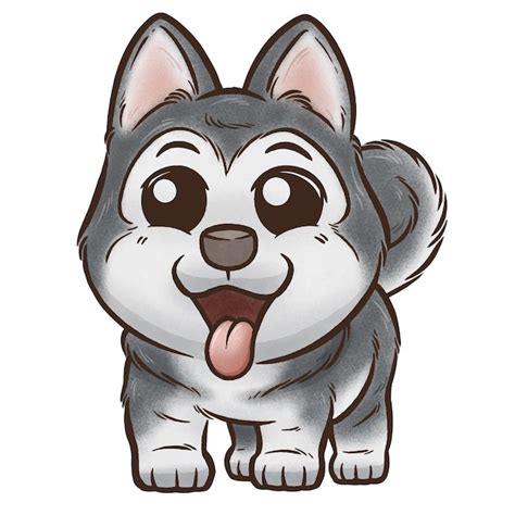 Premium Vector Cartoon Dog Siberian Husky Puppy