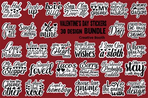 Valentines Day Stickers Design Bundle Afbeelding Door Creative Booth