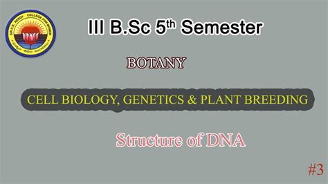 3 Iii B Sc 5th Sem Botany Cell Biology Genetics And Plant Breeding