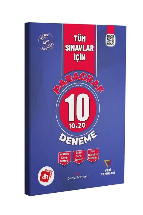 Veri Yayınları Deniz Hoca Paragraf Denemesi 10 lu Tüm Sınavlar İçin