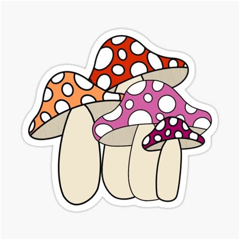 Lesbian Pride Mushroom Sticker For Sale By The Floral One Redbubble