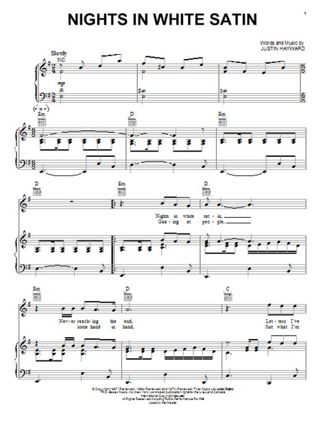 Nights In White Satin | Sheet Music Direct