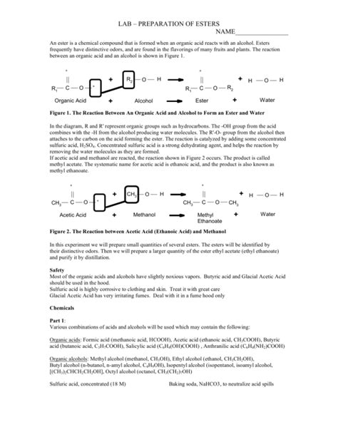 Lab Preparation Of Esters Name