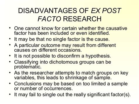 Ex Post Facto Design Research Methodology