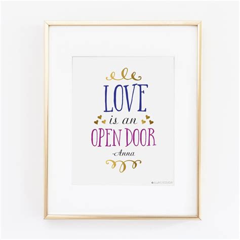 Frozen Quote Love Is An Open Door Printable Disney Etsy