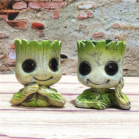 Cartoon Figure Succulent Resin Flowerpot Container Cute Baby Groot Tree