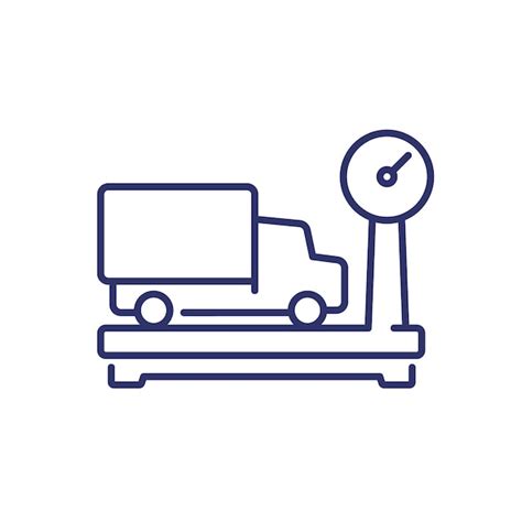 Premium Vector Truck Weight Line Icon On White