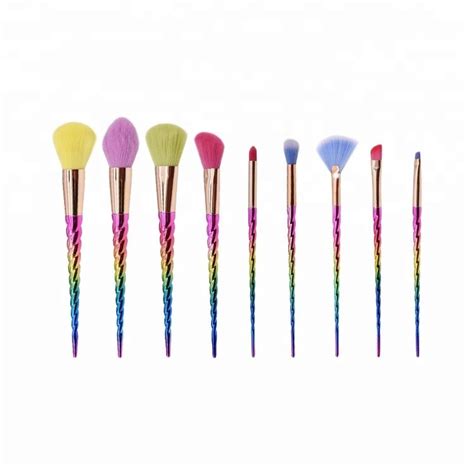 Premium Private Label Glitter Rainbow Makeup Brushes Set | Makeup brush ...