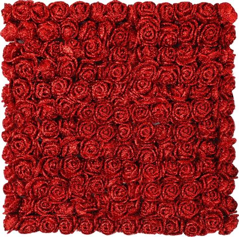 MWOOT Red Roses Artificial Flower Heads 144Pcs Mini Glitter Foam Roses