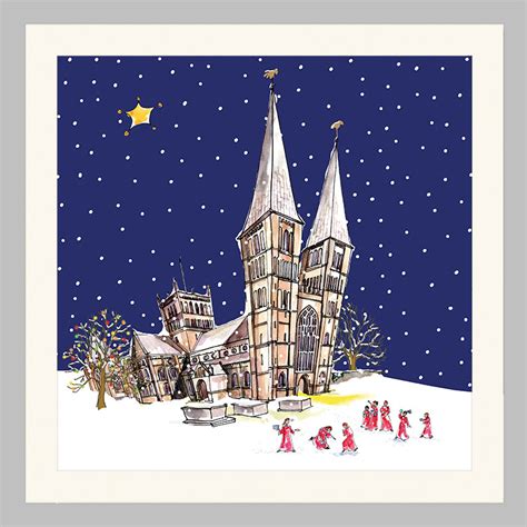 Southwell Minster at Christmas. Mounted Print – Isobel Bushell