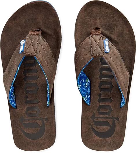 Amazon Corona Beer Men S Faux Leather Flip Flops Sandals