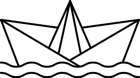 Paper Boat On Water Wave Outline Icon 24143913 Vector Art At Vecteezy