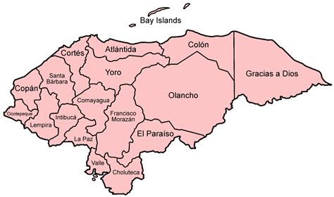 Map Of Honduras Administrative Divisions Online