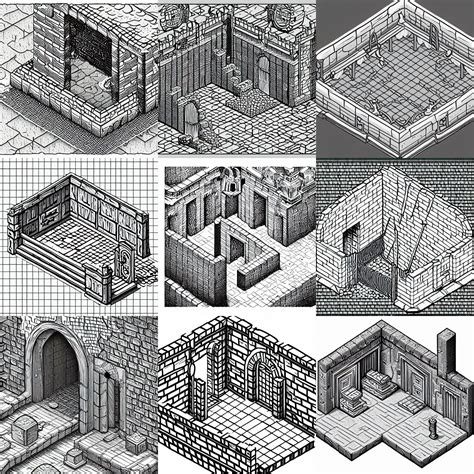 Isometric Dungeon Entrance Lineart Stable Diffusion Openart