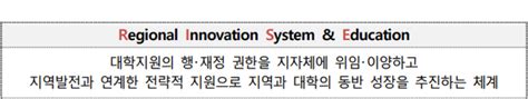 지역혁신중심 대학지원체계 Rise 구축 및 시범지역 공모 대학지성 Inandout