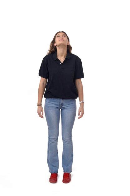 premium photo front view  young girl    white background