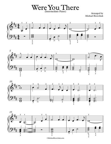 Free Piano Arrangement Sheet Music – Were You There? – Michael Kravchuk