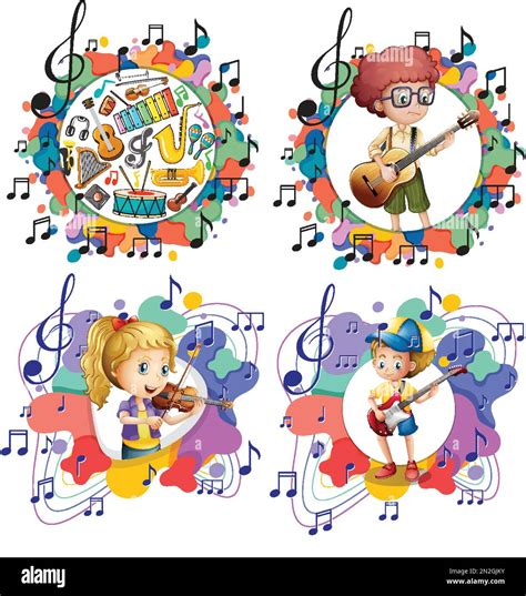 Music theme cartoon icon illustration Stock Vector Image & Art - Alamy