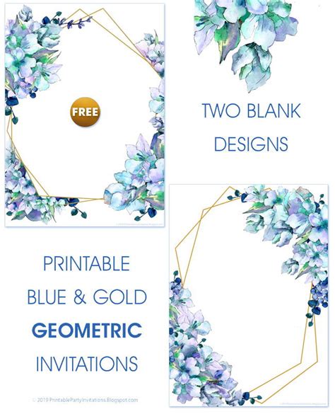 Printable Blue Watercolor Wedding Invitations | AllFreeDIYWeddings.com