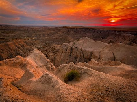 Badlands Sunset Badlands National Park South Dakota Fine Art Wall